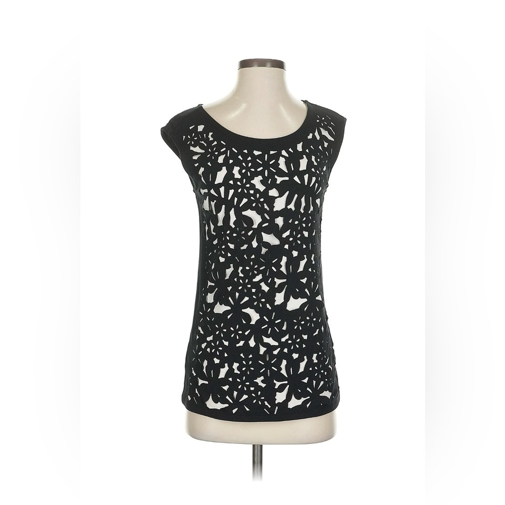 Ann Taylor Floral Cutout Top